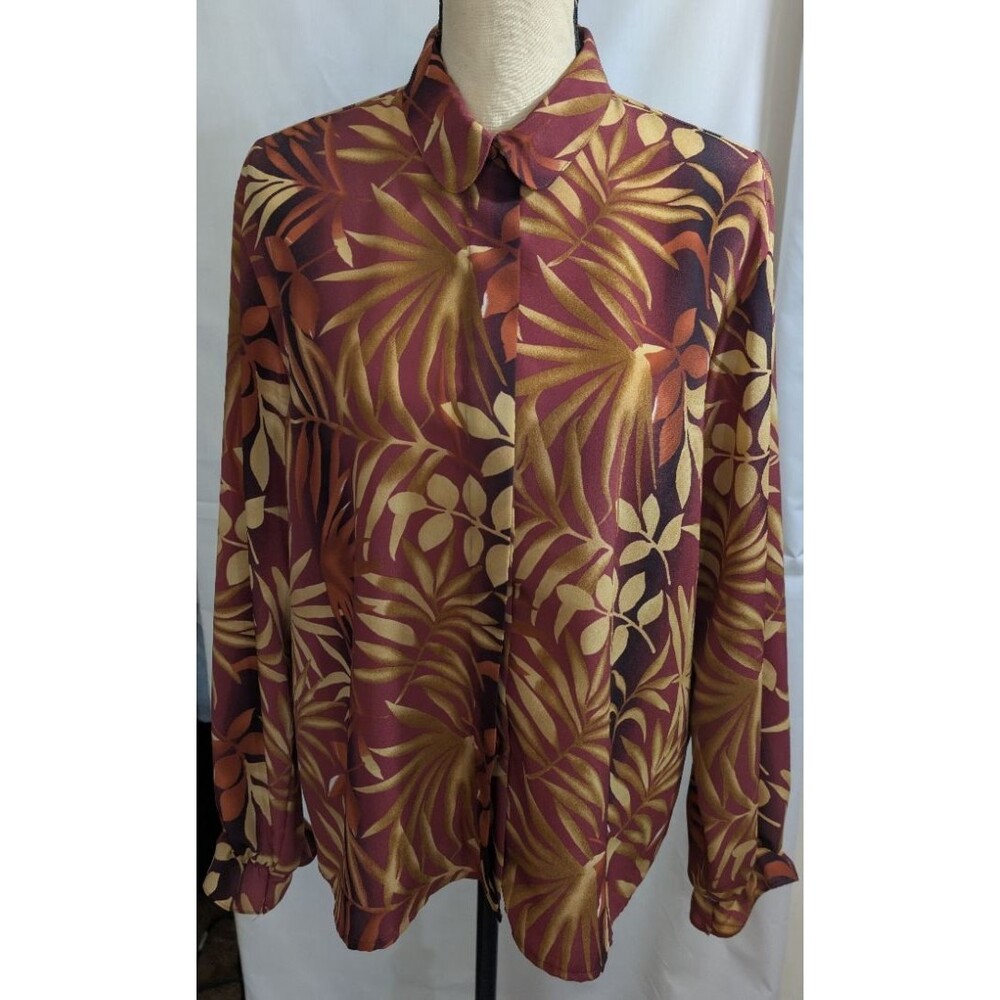 Nikki Blouse Long Sleeve Floral Print Detail Multicolo Size 18